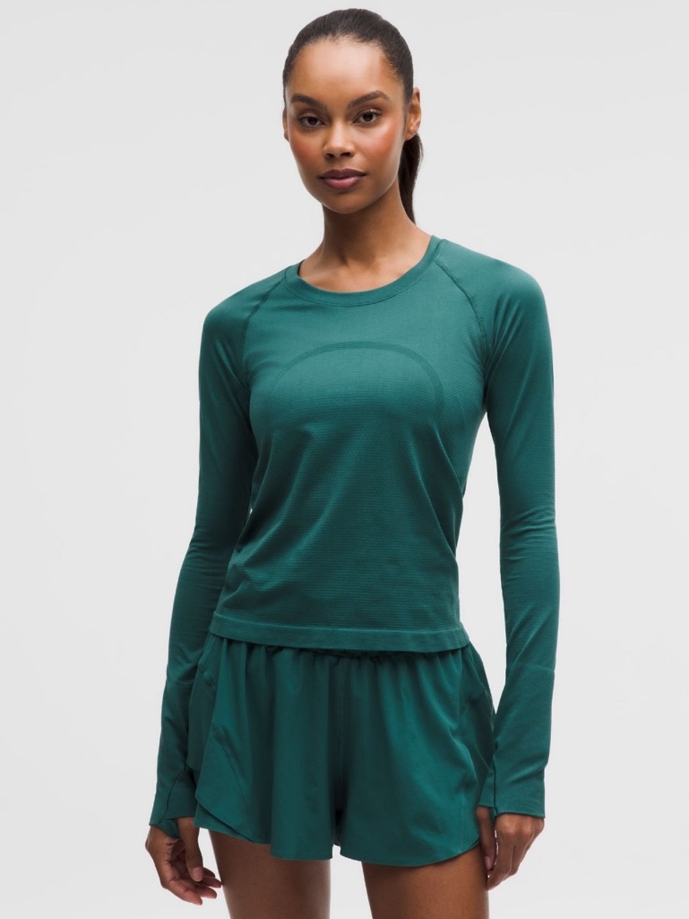 Lululemon swiftly Women's Green Long Sleeve Top size 10